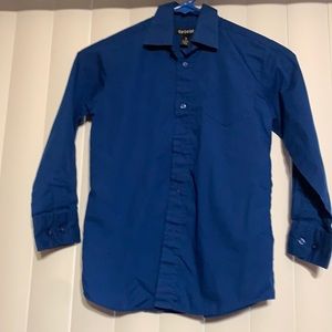 George boys blue long sleeve button down dress shirt barely worn sz M(8)